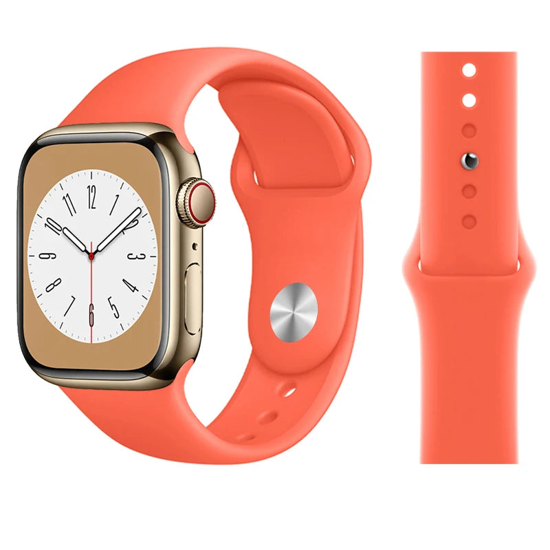 Silicone band For Apple Watch band 45mm 46mm 44mm 41mm 40mm 42mm Sport Correa band Apple Watch Series 11 10 SE 9 8 7 6 5 Ultra 3