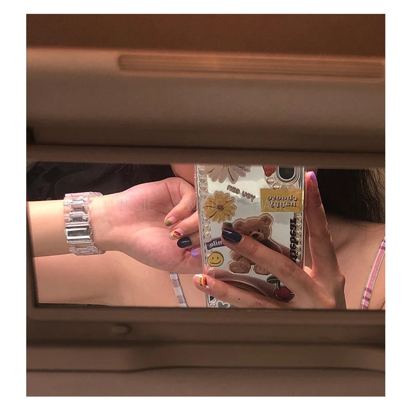 Transparent Link Bracelet For Samsung Galaxy Fit 3 Glacier Strap For Samsung Fit 3 Smart Watch Correa Accessories