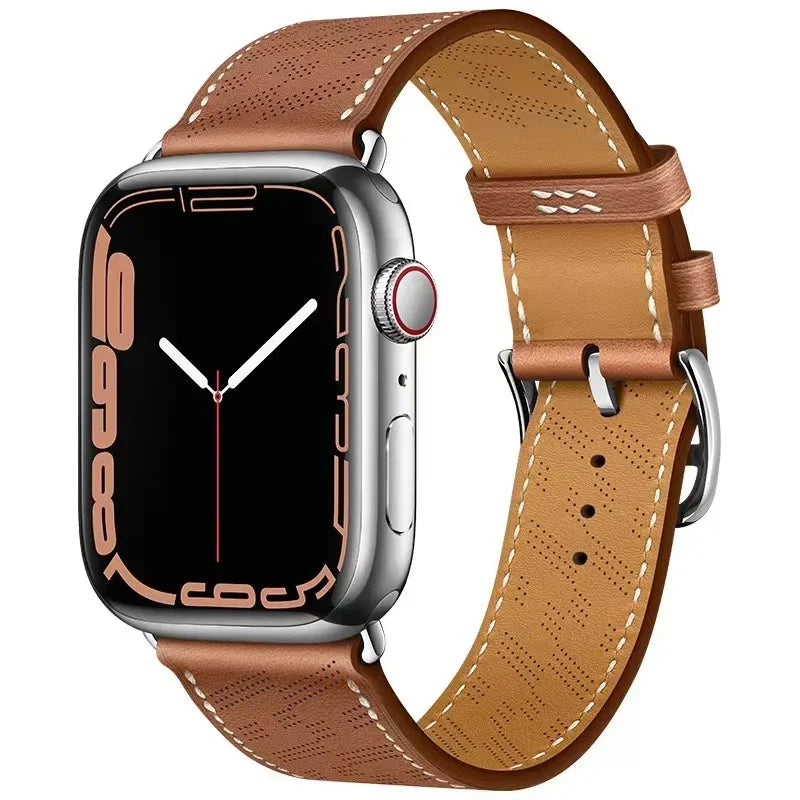 Leather band For Apple Watch Ultra 2 49mm 9 8 7 45mm 41mm High quality business wristband For Apple Watch 6 5 4 3 SE 44mm 40mm 42mm