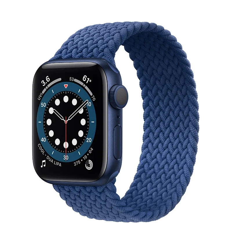 Braided Solo band For Apple Watch band 44mm 40mm 45mm 49mm 41mm Nylon Correa band Apple Watch Series 9 8 7 6 5 SE Ultra 2 3 10 11