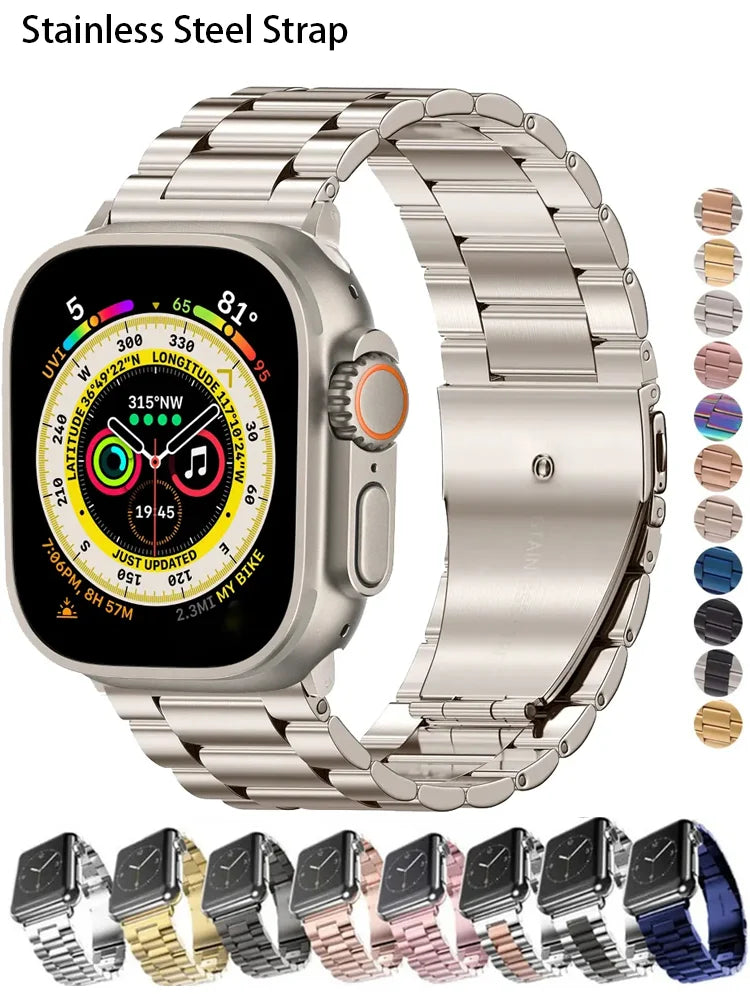 Metal band For Apple Watch Ultra 49mm 8 7 45mm 41mm 42mm 44mm stainless steel smart watch wristband Apple Watch 6 5 4 3 SE 38mm 40mm