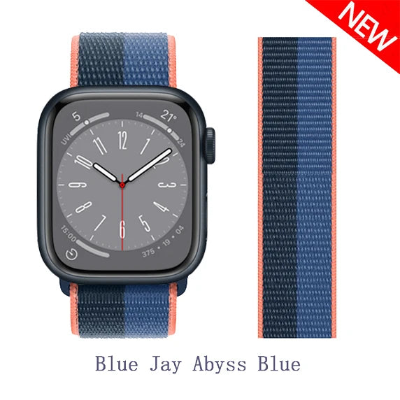 Nylon loop Correa For Apple Watch band 45mm 44mm 46mm 40mm 49mm 41mm 42mm 38mm band Apple Watch Series 6 SE 7 8 9 10 Ultra 2 bands