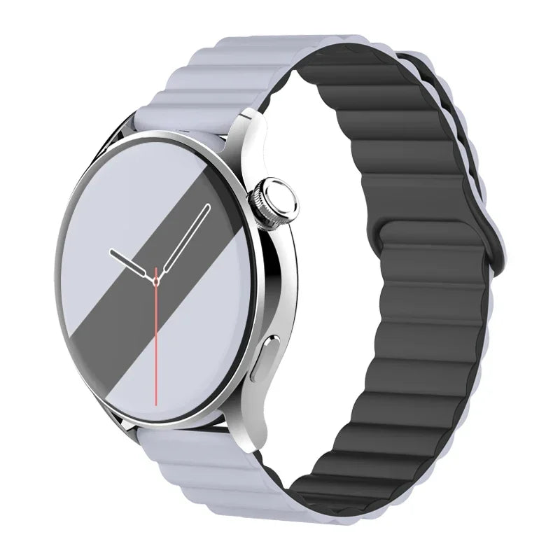 silicone strap For Samsung Galaxy watch 7/6/5/4/5pro/6-4 Classic/FE 20mm 22mm band Magnetic Loop bracelet huawei GT 4-3-pro-2e