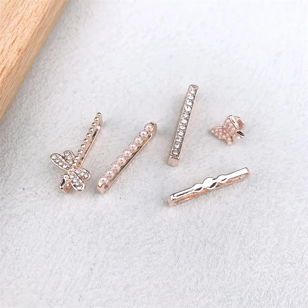 5pcs Decoration Ring For Apple Watch band Series 10 8 7 9 6 Diamond Jewelry Charms for Samsung Huawei Silicone band accessories