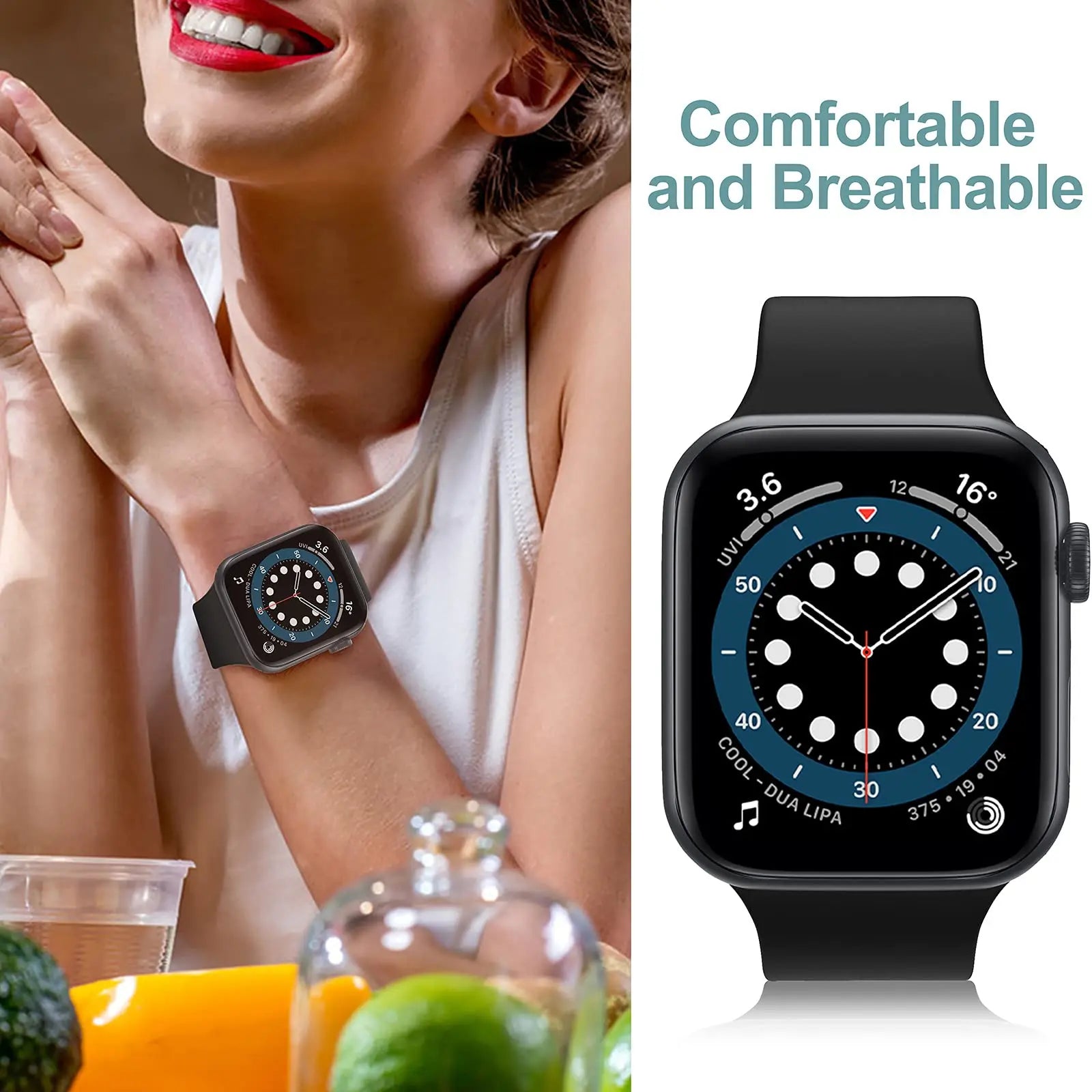 Silicone band For Apple Watch band 40mm 44mm 45mm 41mm 49mm 42mm 44mm 45mm watch band Apple Watch Series 8 7 6 5 4 3 SE Ultra