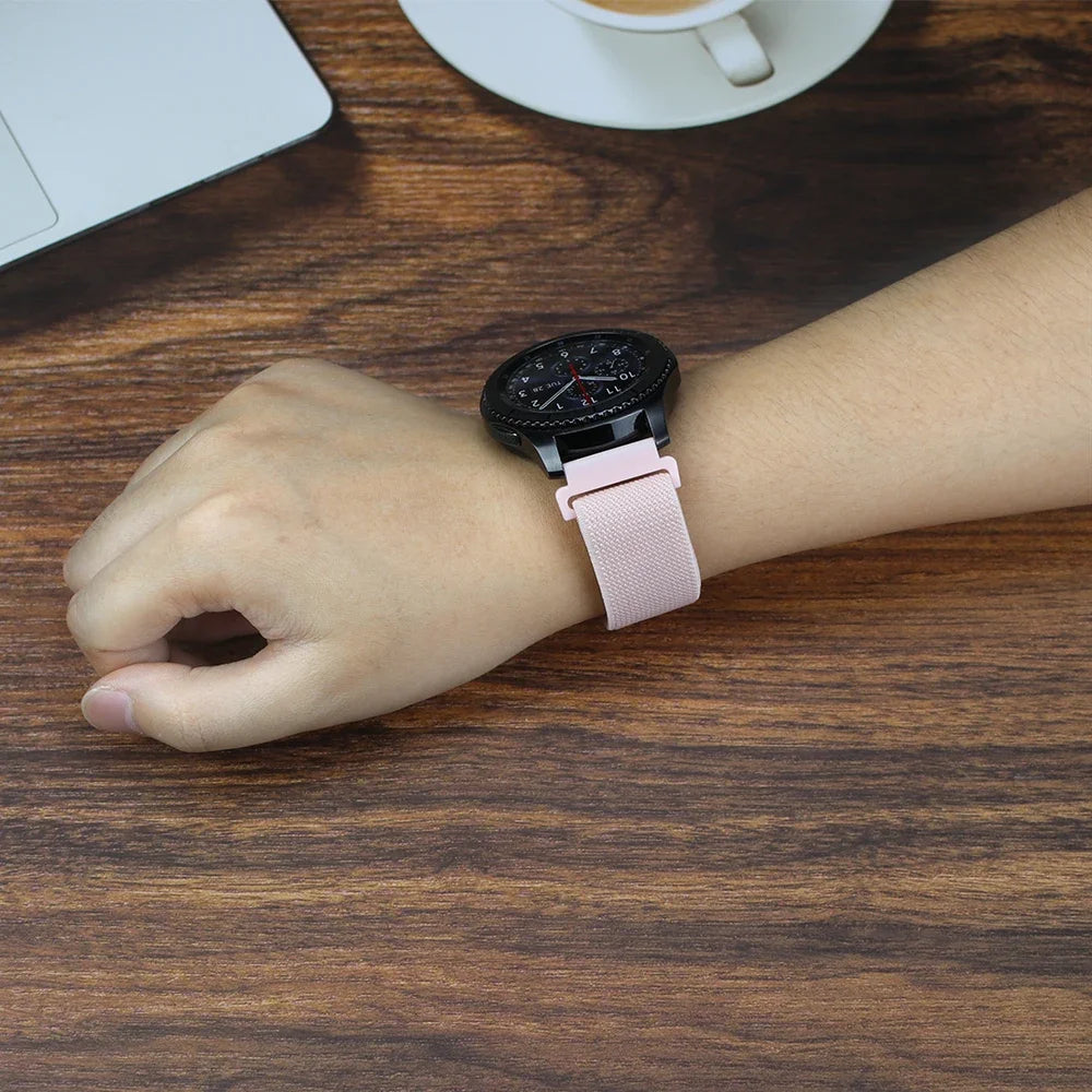 20mm 22mm Elastic Nylon Loop Strap for Samsung Galaxy Watch 4 5 6 7 40/44mm Pro Calssic 42/46mm Band Huawei Gt2/3 Amazfit Gts2/4