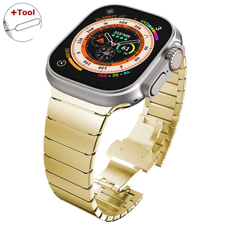 Ultra 3 2 Titanium Color For Apple Watch Ultra 49mm 45mm 44mm 42mm Luxury band Apple Watch 11 46mm 41mm 9 10 Stainless Steel Band