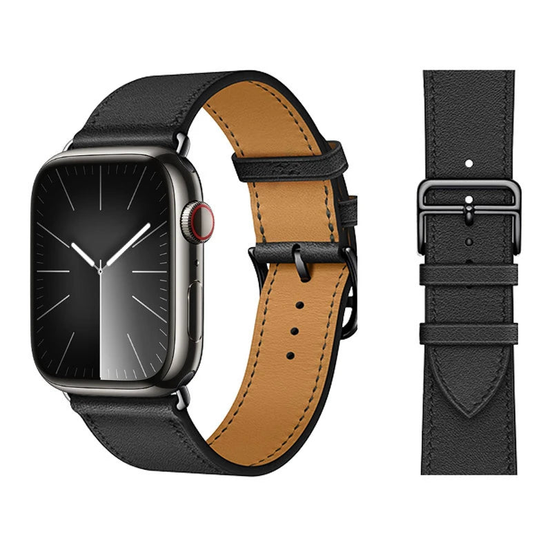 Leather band For Apple Watch Ultra 2 49mm 9 8 7 45mm 41mm High quality business wristband For Apple Watch 6 5 4 3 SE 44mm 40mm 42mm