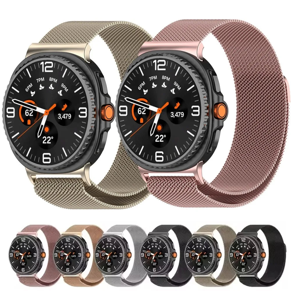Milanese Magnetic Strap for Samsung Galaxy Watch 8 44mm 40mm Classic 46mm Metal Breathable Replaceable Galaxy Watch Ultra 47mm