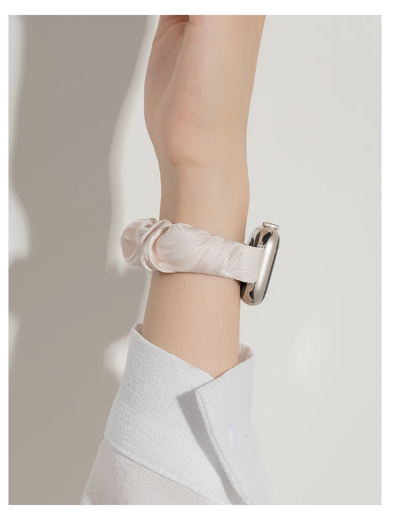 Scrunchie Compatible For Samsung Galaxy Fit 3 SM-R390,Cute Ice Silk Elastic for Samsung Galaxy Fit 3 Accessories