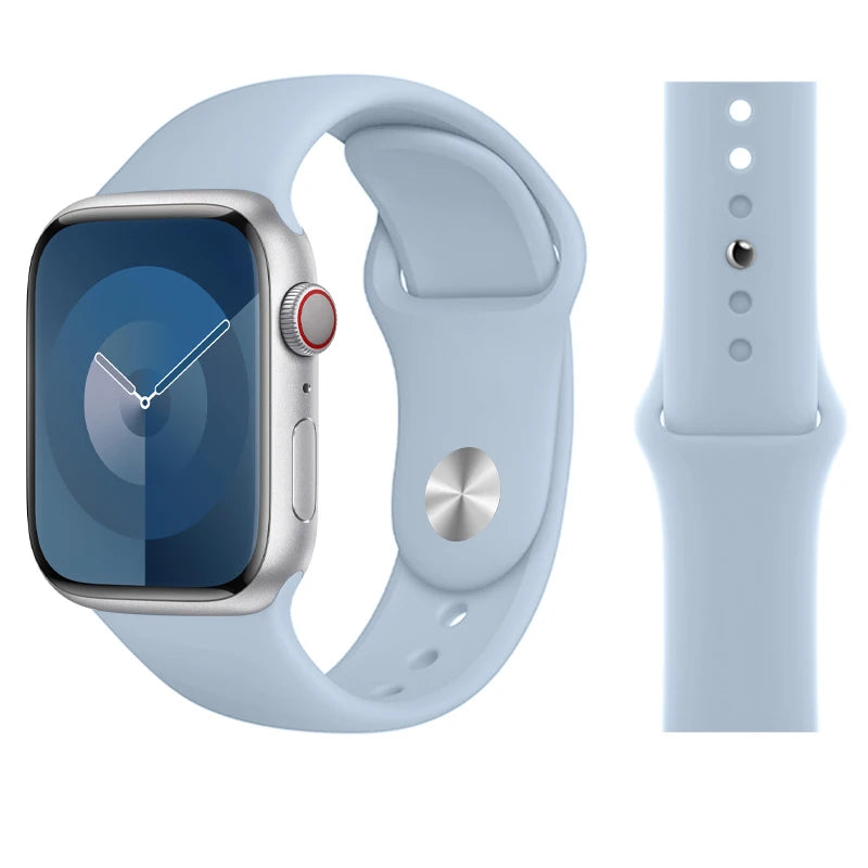 Official Silicone band for Apple Watch band Ultra 2 49mm 44mm 40mm 41mm 45mm 38mm Sport band Apple Watch Series 9 7 5 SE 10 42mm 46mm