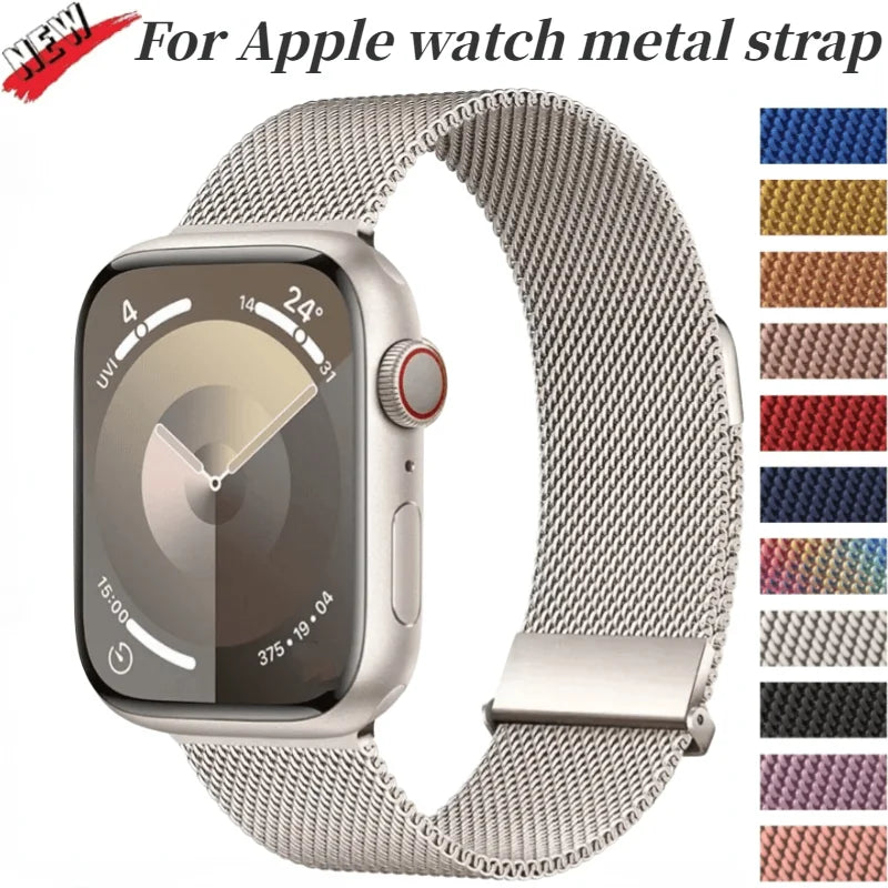 Metal Milanese band For Apple Watch Ultra 2 49mm 11 10 9 8 7 Magnetic band Apple Watch 6 5 SE 46mm 45mm 41mm 44mm 40mm 42mm