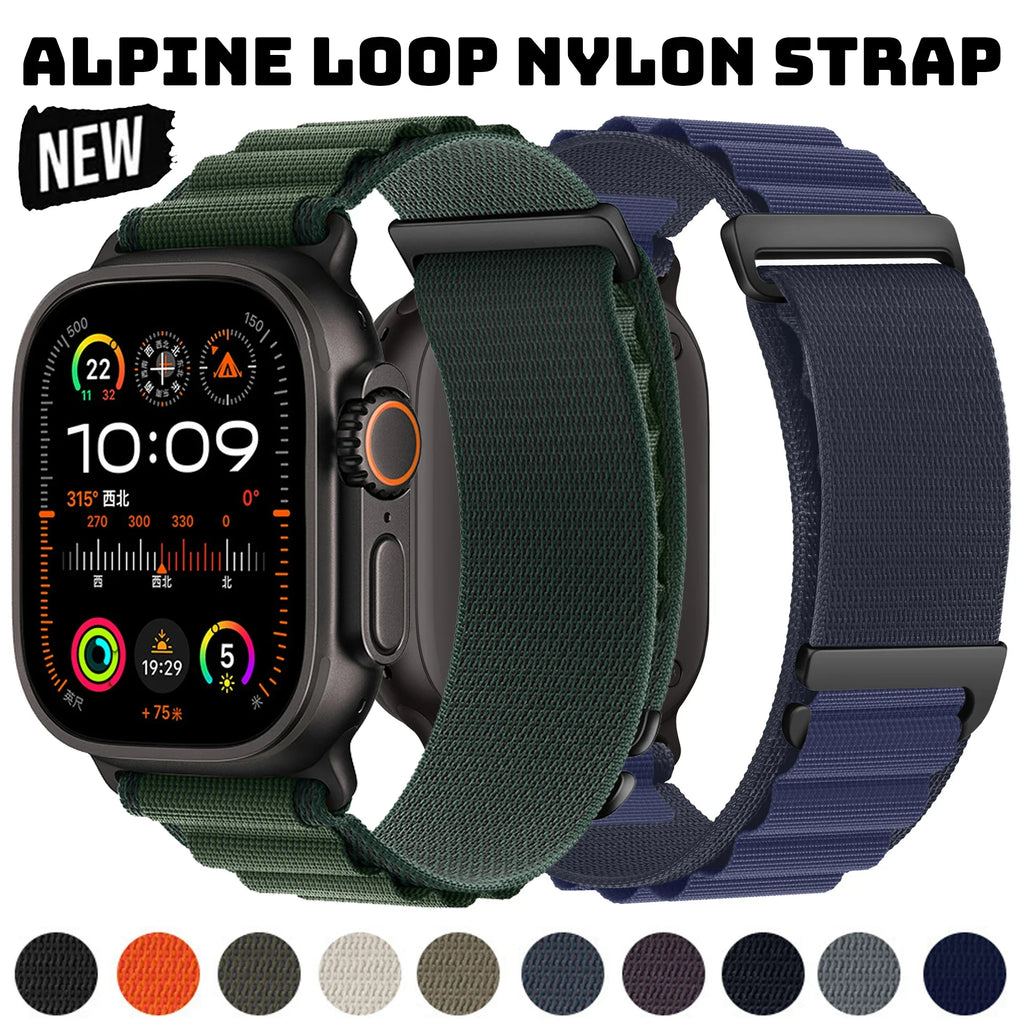 Alpine Loop band For Apple Watch Ultra band 49mm 46mm 45mm 44mm 41mm C Clasp Nylon Wristband For Apple Watch Series 10 42mm 9 8 7 6 5