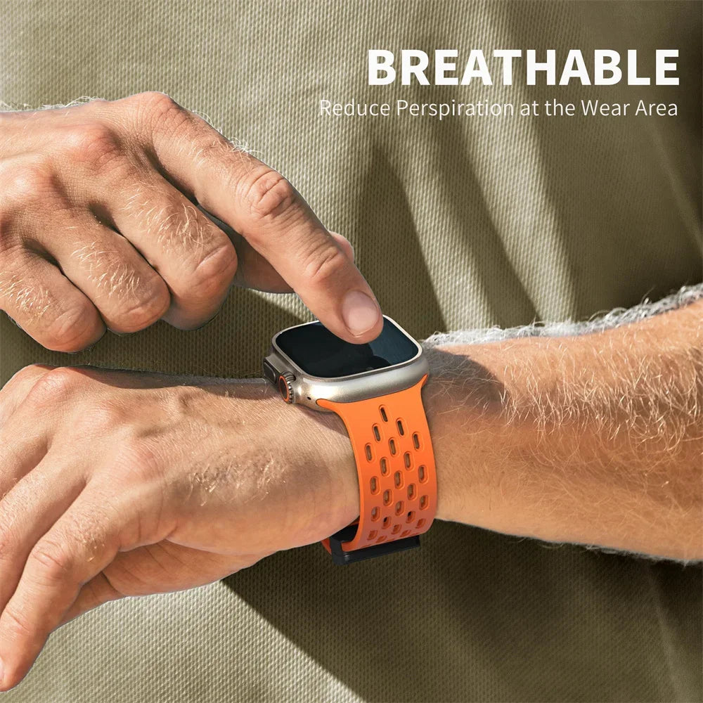 Magnetic band For Apple Watch Ultra 2 band 49mm 44mm 45mm 40mm 41mm 42mm 46mm 45mm Silicone band Apple Watch Series 10 9 7 8 SE 6 5