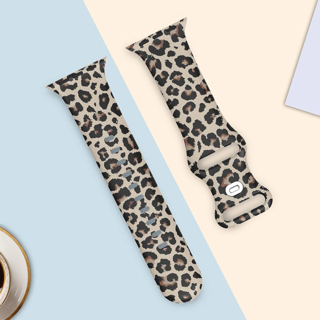 For Apple Watch 38mm 40mm 41mm 44mm 45mm Series 10 42mm 46mm 49mm Animal print silicone watchband for Apple Watch Series 10 9 8 7 6 5 4 3 2