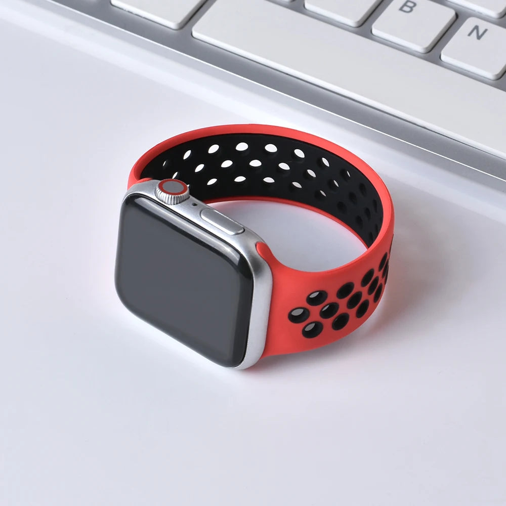 silicone band For Apple Watch 10 band 46mm 42mm 44mm 45mm 38mm 40mm 41mm Elastic Solo LoopBelt band Apple Watch 9876543 Ultra 2 49mm