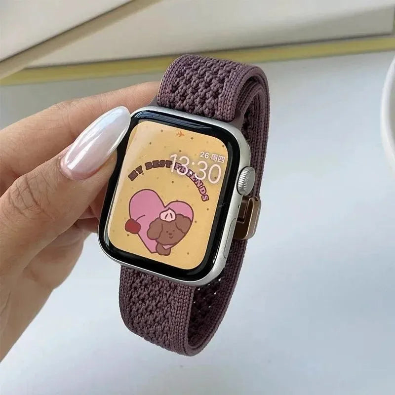 Cartoon Braid Nylon Magnetic Buckle band For Apple Watch Series 10 40mm 41mm 42mm 44mm 45mm 46mm For Apple Watch 10 9 8 6 5 4