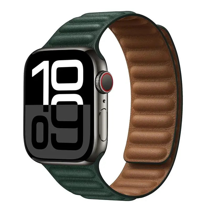 Leather band for Apple Watch band 49mm 46mm 42mm 41mm 44mm Original Magnetic Loop Link band Apple Watch 10 9 8 7 SE Ultar2 band