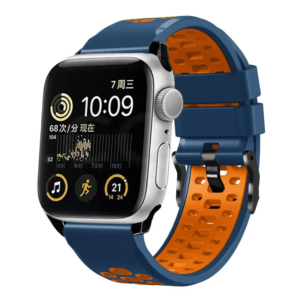 Sport Silicone band For Apple Watch Ultra 2 49mm band Wristband For Apple Watch Series 9 8 7 SE 6 45mm 44mm 42mm Accessory