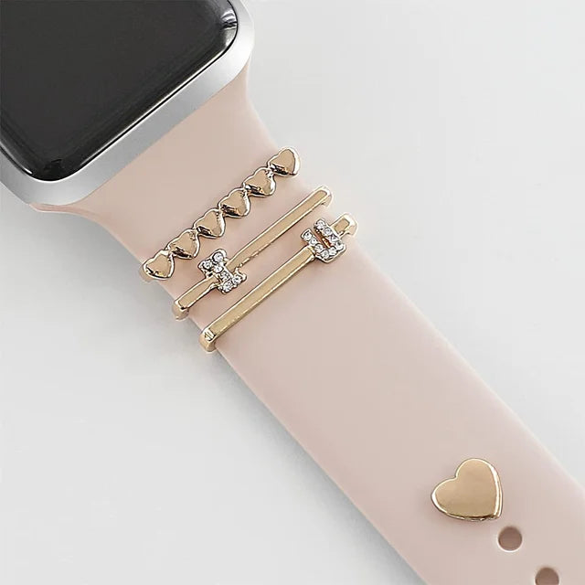 Decoration For Apple Watch band Series 8 7 6 5 4 SE 9 Accessories Diamond Jewelry Charms for Samsung Huawei watch fit 3 band