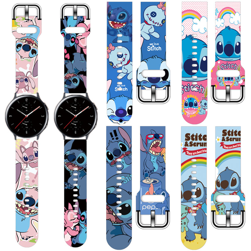 22mm 20mm Lilo & Stitch For Samsung Galaxy watch 4 classic/46mm/Active 2/3/Gear S3/amazfit bracelet Huawei watch GT 2/3 Pro band