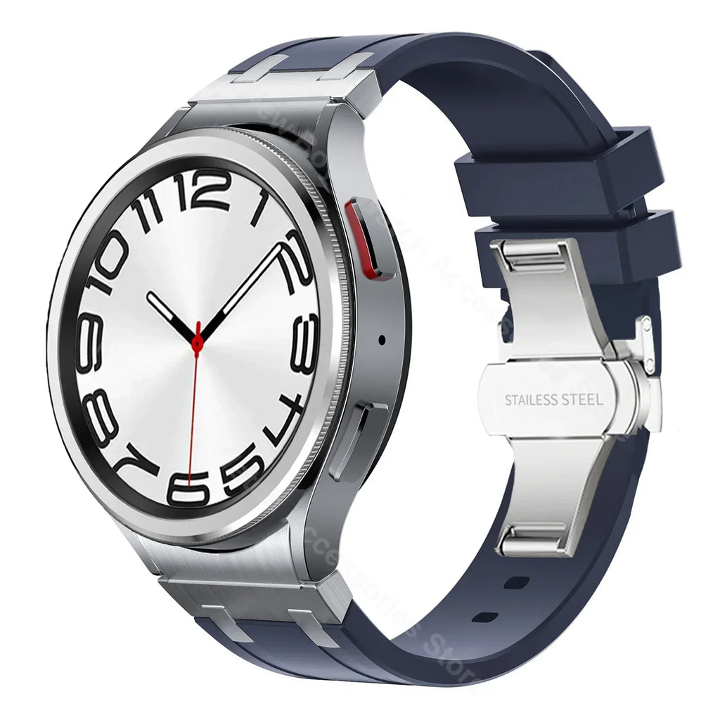 Silicone band for Samsung Galaxy Watch 7 40mm 44mm 6 4 classic 46 47mm 42 43mm 5 pro 45mm watchband no gaps men sports bracelet