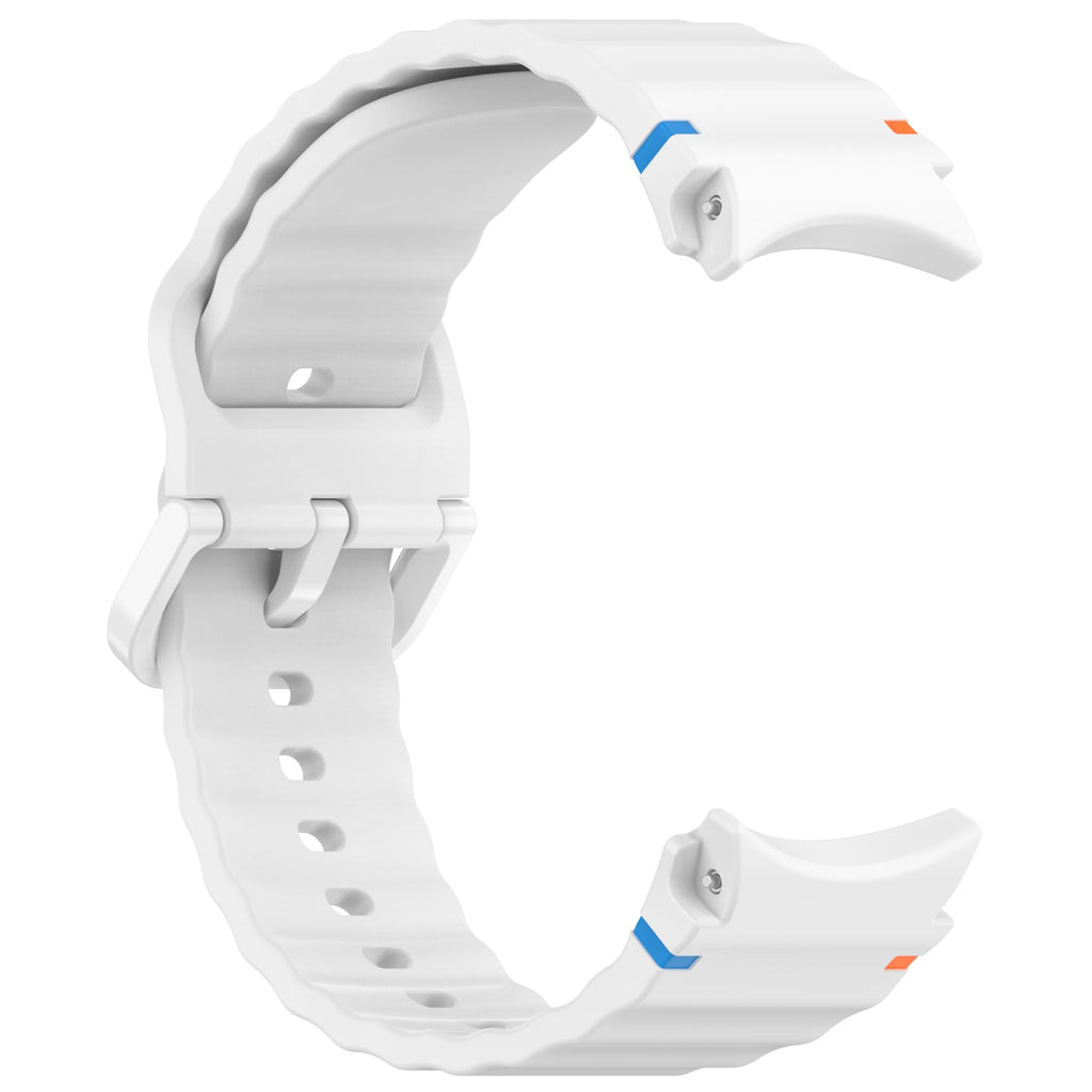 Official Silicone Strap For Samsung Galaxy Watch 7/FE/6/5/4 44mm 40mm 5 Pro Wave Bracelet Galaxy Watch 6 Classic 47mm 43mm Band