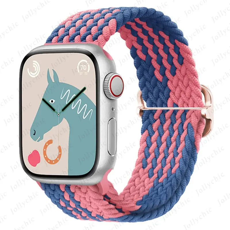 Braided Solo Loop band For Apple Watch Ultra 2 band 49mm 44mm 40mm 45mm 41mm 42mm 38mm band Apple Watch Series 9 8 7 6 SE 3