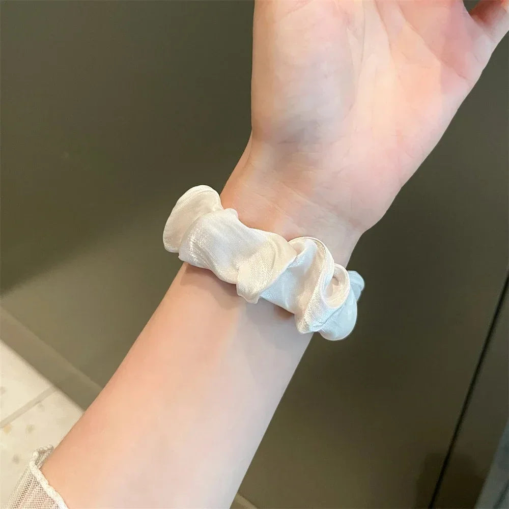 Compatible for Apple Watch band Scrunchie 38mm 40mm 41mm 42mm 44mm 45mm Cute Elastic Solo Loop band Women band