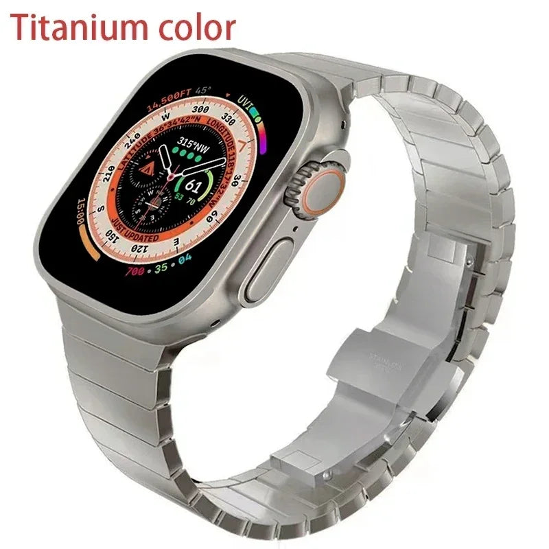 Link band Correa For Apple Watch Ultra 2 band 49mm Series 10 9 8 7 6 5 4 SE 45mm 41mm 44mm Stainless Steel band for Apple Watch 42mm 46mm