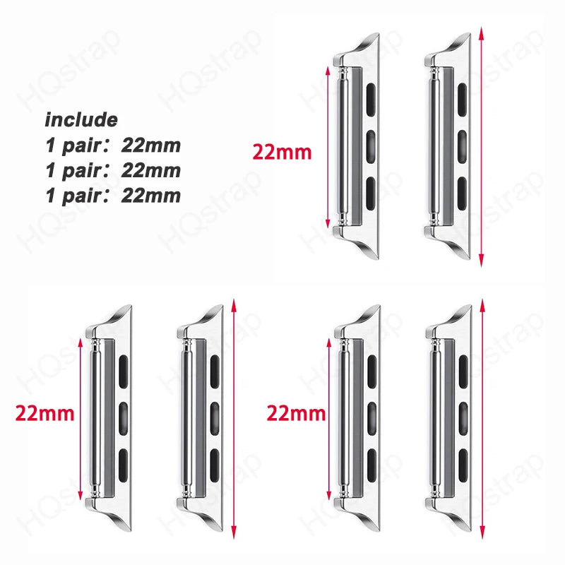 6 pces Connector for Apple Watch Ultra 2 49mm 44mm 45mm 42mm Stainless Steel Adapter for Apple Watch 9 8 7 6 5 4 SE 40mm 41mm 38mm