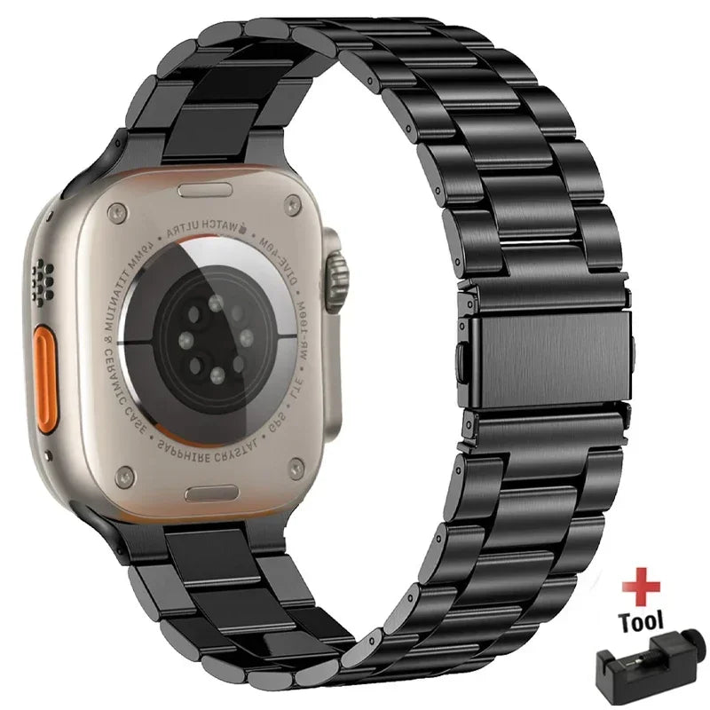 Stainless Steel band for Apple Watch band 44mm 45mm 38mm 42mm 40mm 41mm metal link band Apple Watch Series 9 10 8 7 6 5 4 SE Ultra 49mm m