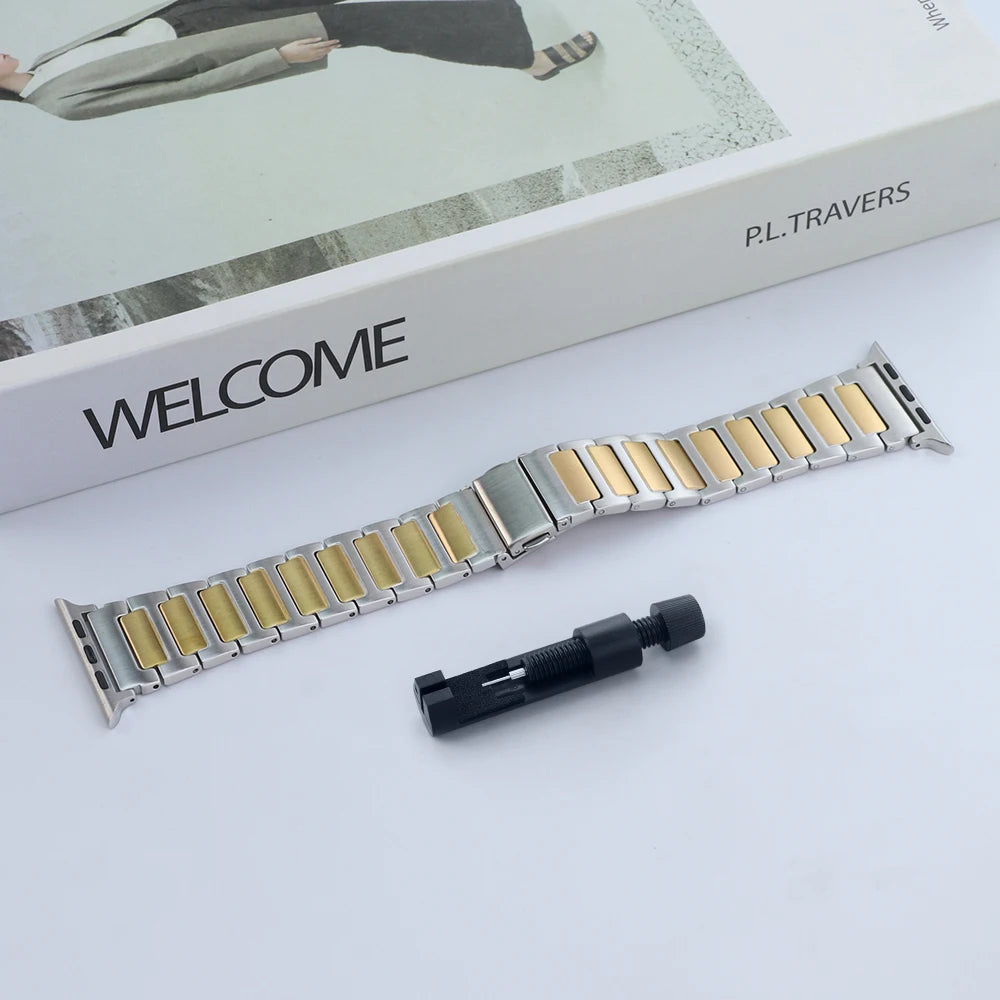 Metal band For Apple Watch 10 46mm Ultra 1 2 49mm band Stainless Steel Correa For Apple Watch 9 8 44mm 45mm SE 3 2 1 42mm band