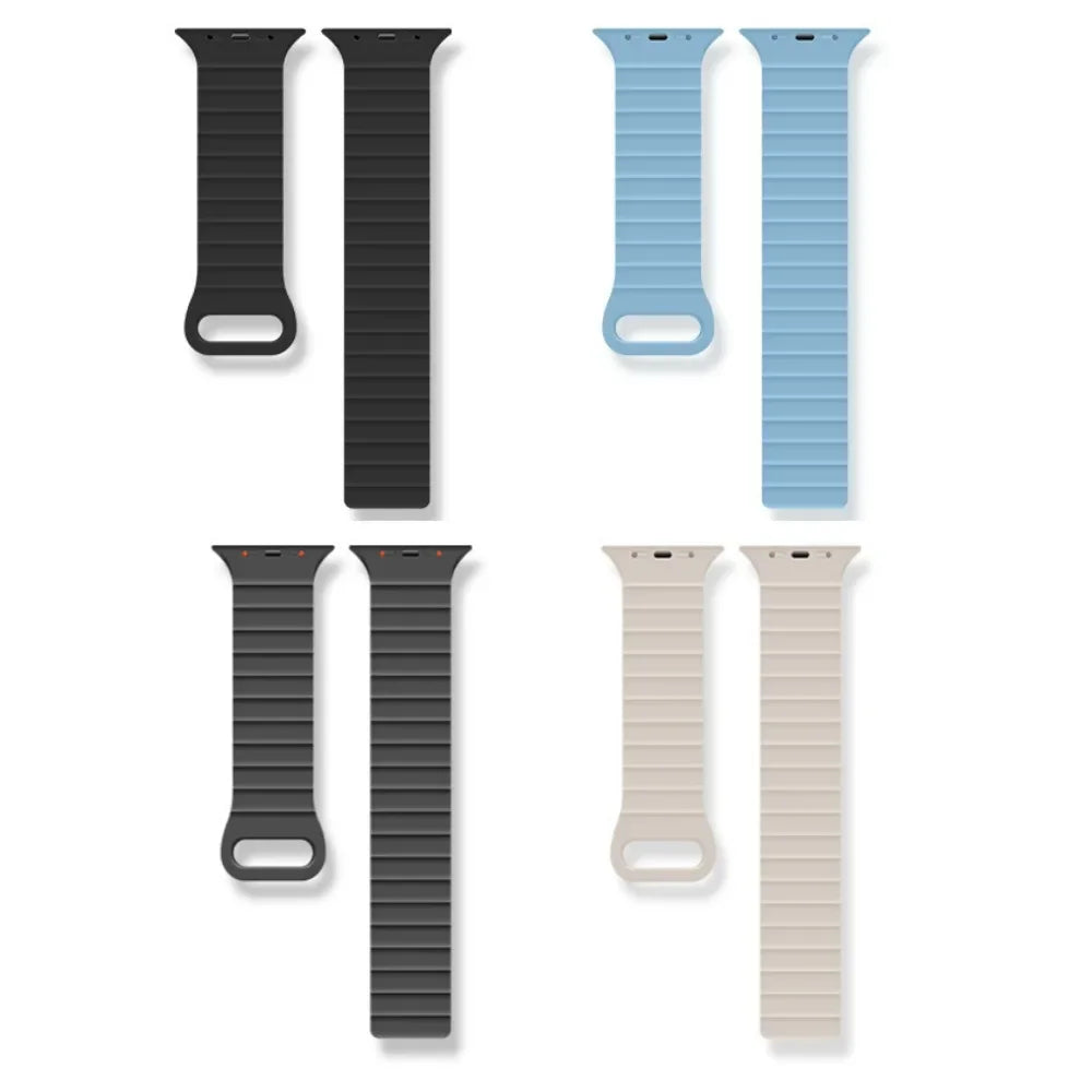 Silicone band for Apple Watch Ultra 3 2 1 49mm 11 10 42mm 46mm Magnetic band for Series 9 8 7 6 5 4 SE3 41mm 45mm 44mm 40mm