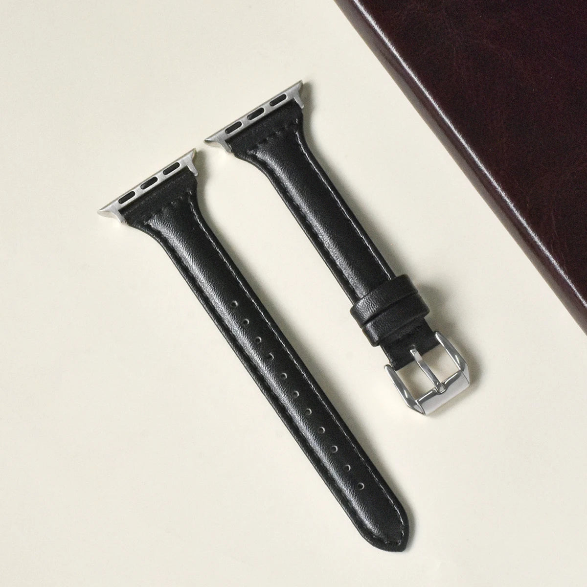 Slim Leather band For Apple Watch Series 10 11 42mm 46mm 9 8 7 41mm 45mm band 42mm Ultra 49mm band Apple Watch SE 6 5 4 3 40mm 44mm