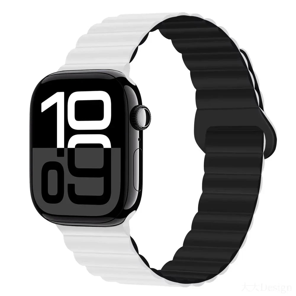 Silicone band for Apple Watch Ultra 3 2 1 49mm 11 10 42mm 46mm Magnetic band for Series 9 8 7 6 5 4 SE3 41mm 45mm 44mm 40mm