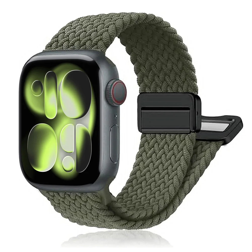 Braided LOOP band For Apple Watch 11 10 band 42mm 46mm SE3 40mm 44mm Magnetic Correa band Series 9 7 6 8 45mm 41mm 40mm Band