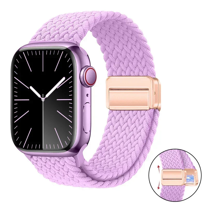 Magnetic Braided band For Apple Watch band 46mm 42mm 45mm 41mm 44mm 40mm Ultra 2 49mm Nylon band Apple Watch 10 9 8 7 6 5 4 SE