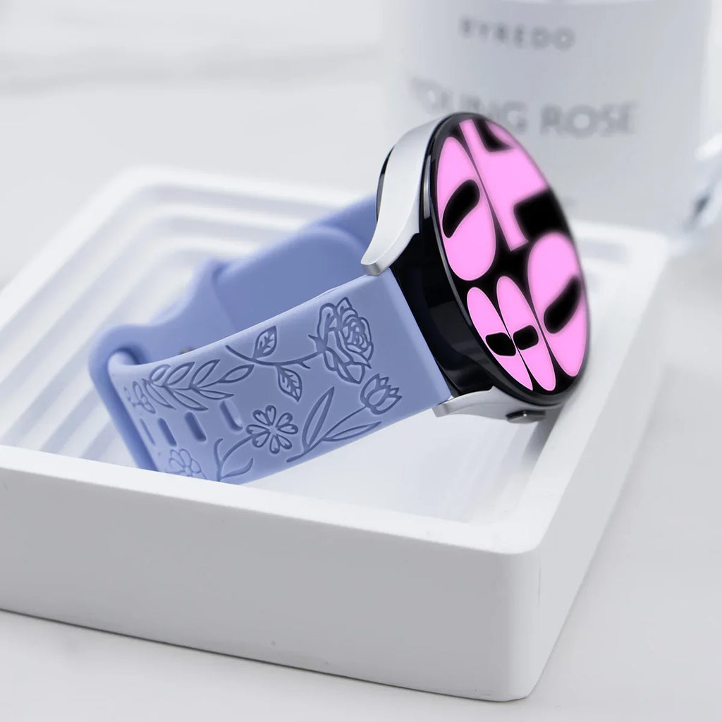 Prints Design Strap for Samsung Galaxy Fit 3 Watch Band Silicone Engraving Bracelet for Samsung Galaxy Fit3 Floral Wristband