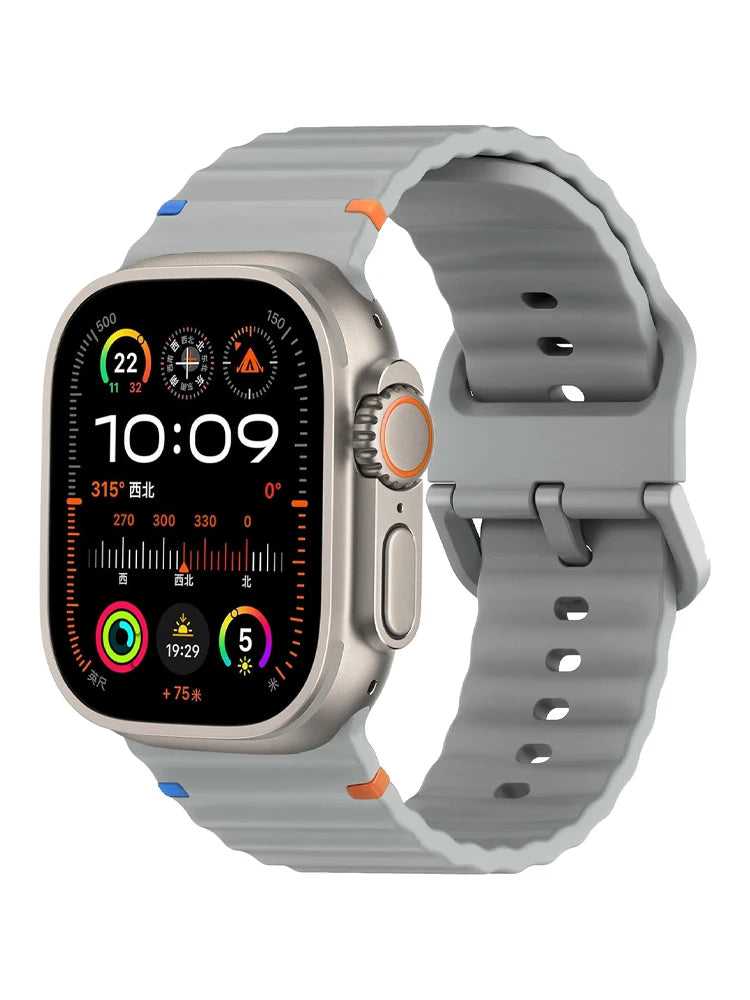 Silicone band for Apple Watch 10 band 46mm 42mm 49mm 45mm 44mm 40mm 41mm correa band belt Apple Watch Series 10 9 8 6 7 5 SE Ultra