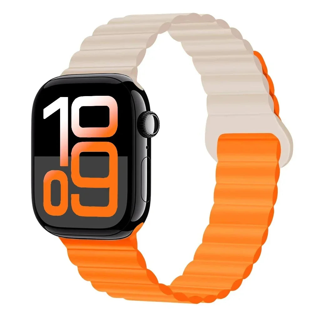 Silicone band for Apple Watch Ultra 3 2 1 49mm 11 10 42mm 46mm Magnetic band for Series 9 8 7 6 5 4 SE3 41mm 45mm 44mm 40mm