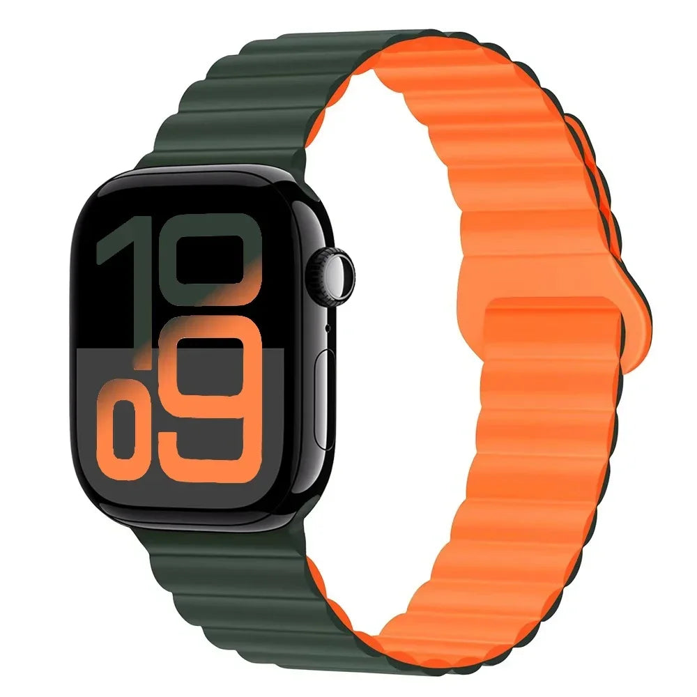 Silicone band for Apple Watch Ultra 3 2 1 49mm 11 10 42mm 46mm Magnetic band for Series 9 8 7 6 5 4 SE3 41mm 45mm 44mm 40mm