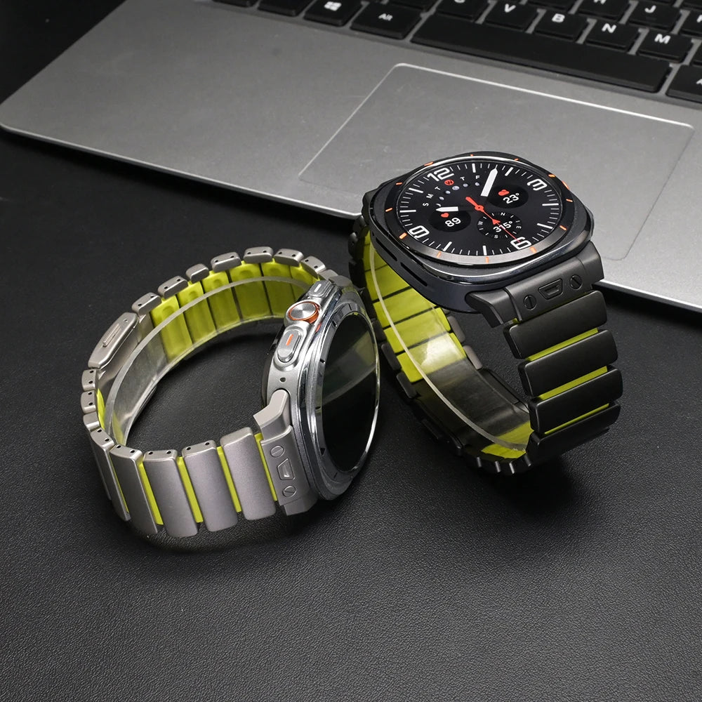 Titanium Watchband for Samsung Galaxy Watch Ultra 2025 47mm Luxury Rubber Strap for GALAXY WATCH ULTRA 47mm 2024 Men Metal Band