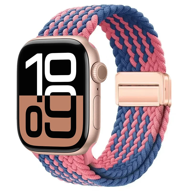 Nylon Braided Loop band for Apple Watch Ultra 3 2 49mm 11 10 42mm 46mm 9 8 7 45mm 41mm Magnetic band Apple Watch 6 5 SE 44mm 40mm band