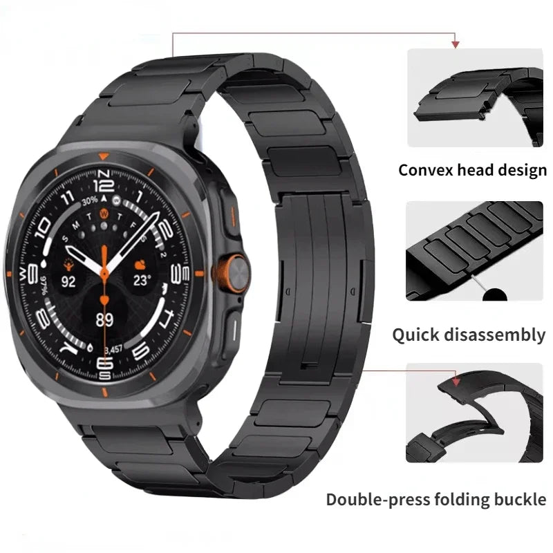 Stainless Steel Strap for Samsung Galaxy Watch 2025 Ultra 47mm Metal Comfortable Breathable Band for Galaxy Watch 8-7 Ultra 47mm