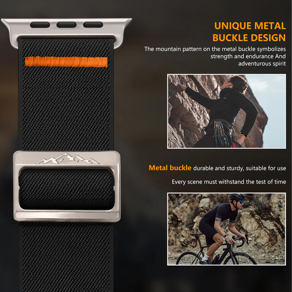 Nylon Elastic band for Apple Watch band Ultra 3 2 49mm 11 10 46mm 42mm 45mm 44mm 41mm band for Apple Watch 9 8 7 6 SE 5 4 Correa