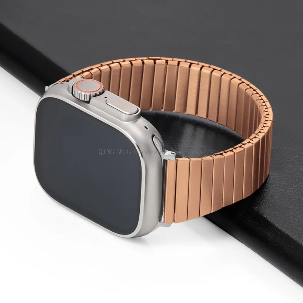 for Apple Watch band 40mm 44mm 45mm 41mm Slim metal Elastic Stretch watch band Bracele band for Apple Watch 7 6 SE 5 4 8 49mm 42mm 38mm