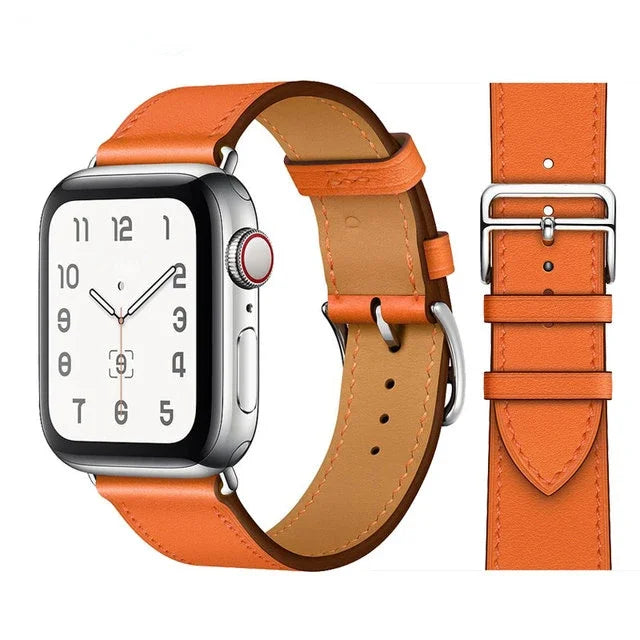 Leather band For Apple Watch Ultra 2 49mm 9 8 7 45mm 41mm High quality business wristband For Apple Watch 6 5 4 3 SE 44mm 40mm 42mm