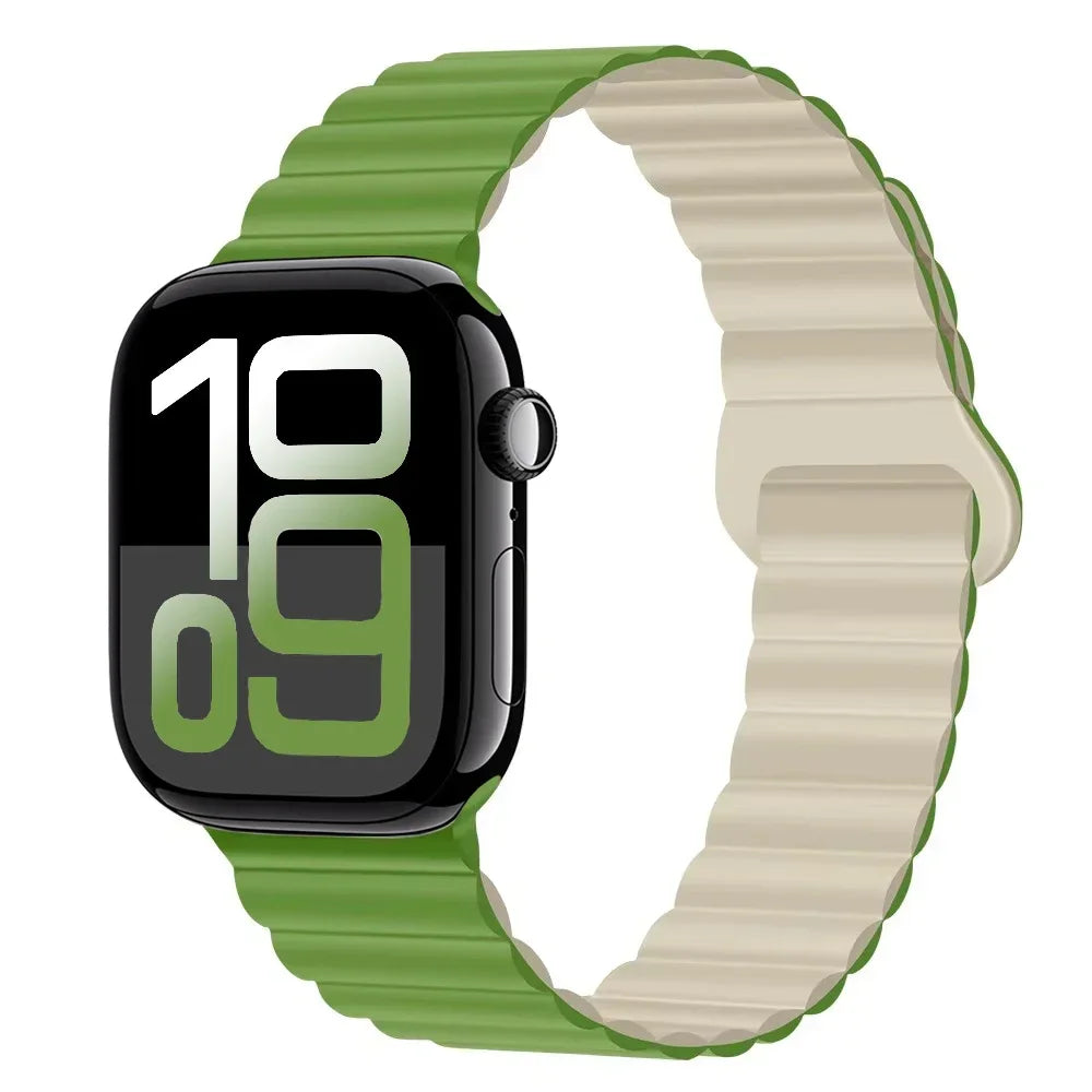 Silicone band for Apple Watch Ultra 3 2 1 49mm 11 10 42mm 46mm Magnetic band for Series 9 8 7 6 5 4 SE3 41mm 45mm 44mm 40mm