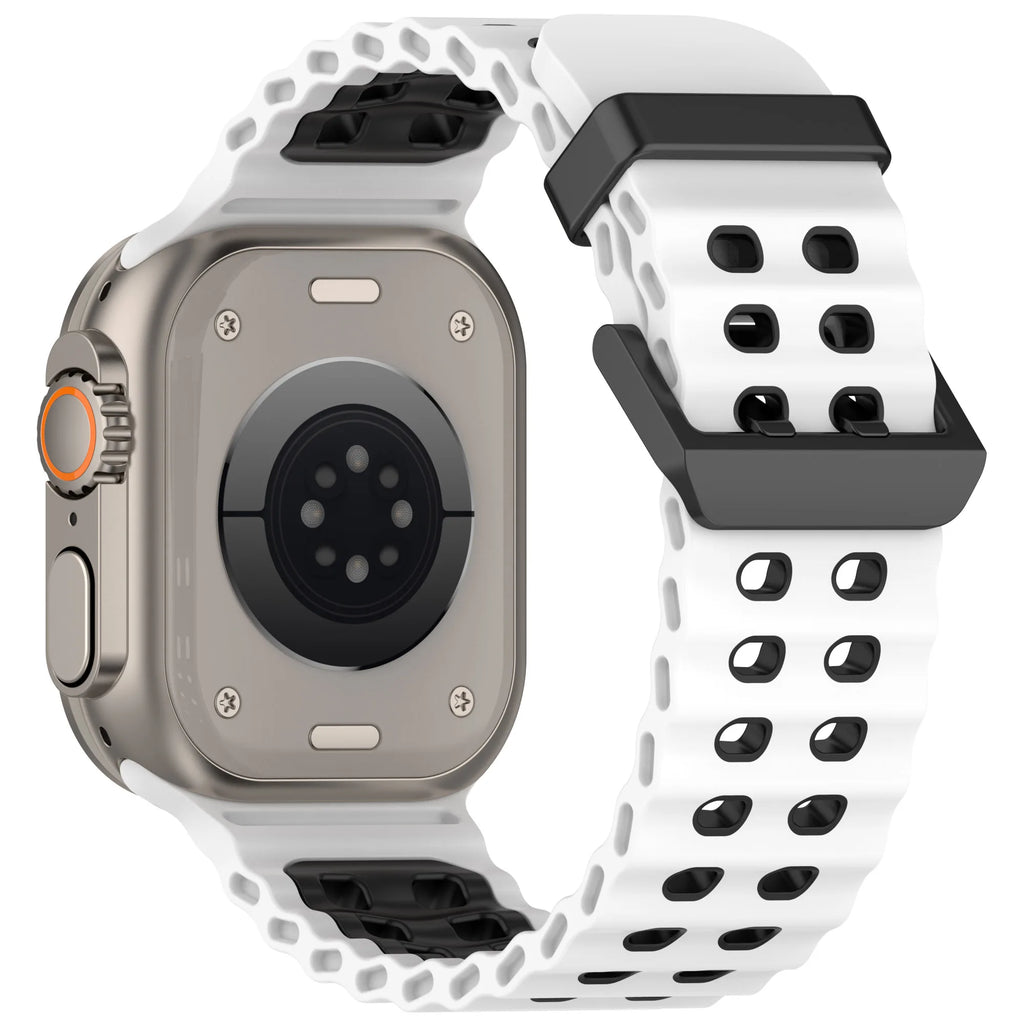 Ocean Silicone band for Apple Watch Ultra 3 2 1 49mm 11 10 46mm 9 8 7 45mm Breathable Matching Wristband Apple Watch 6 5 4 SE3 44mm